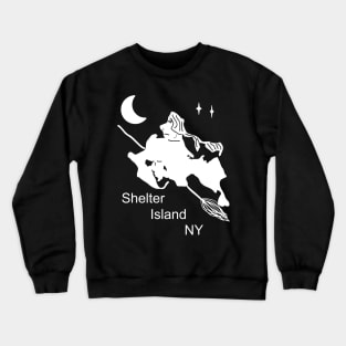 A funny map of Shelter Island, NY Crewneck Sweatshirt